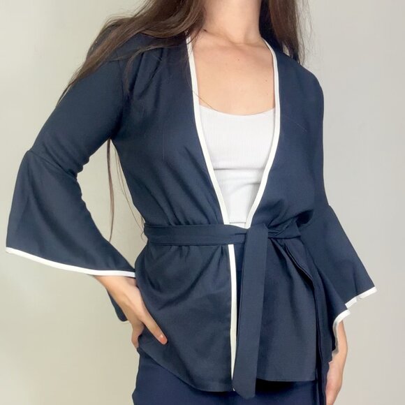 *Another Story Navy Bell Sleeve Blazer - Picture 1 of 6